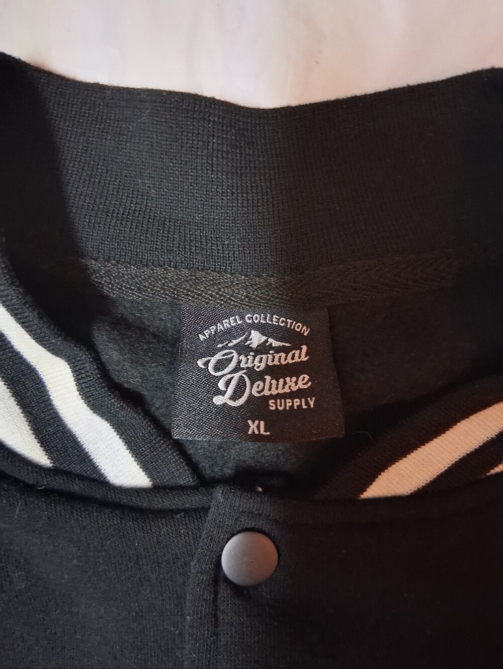 Original Deluxe LA Skeleton Black and White Striped Collar Jacket Sz XL Preowned - Picture 5 of 11